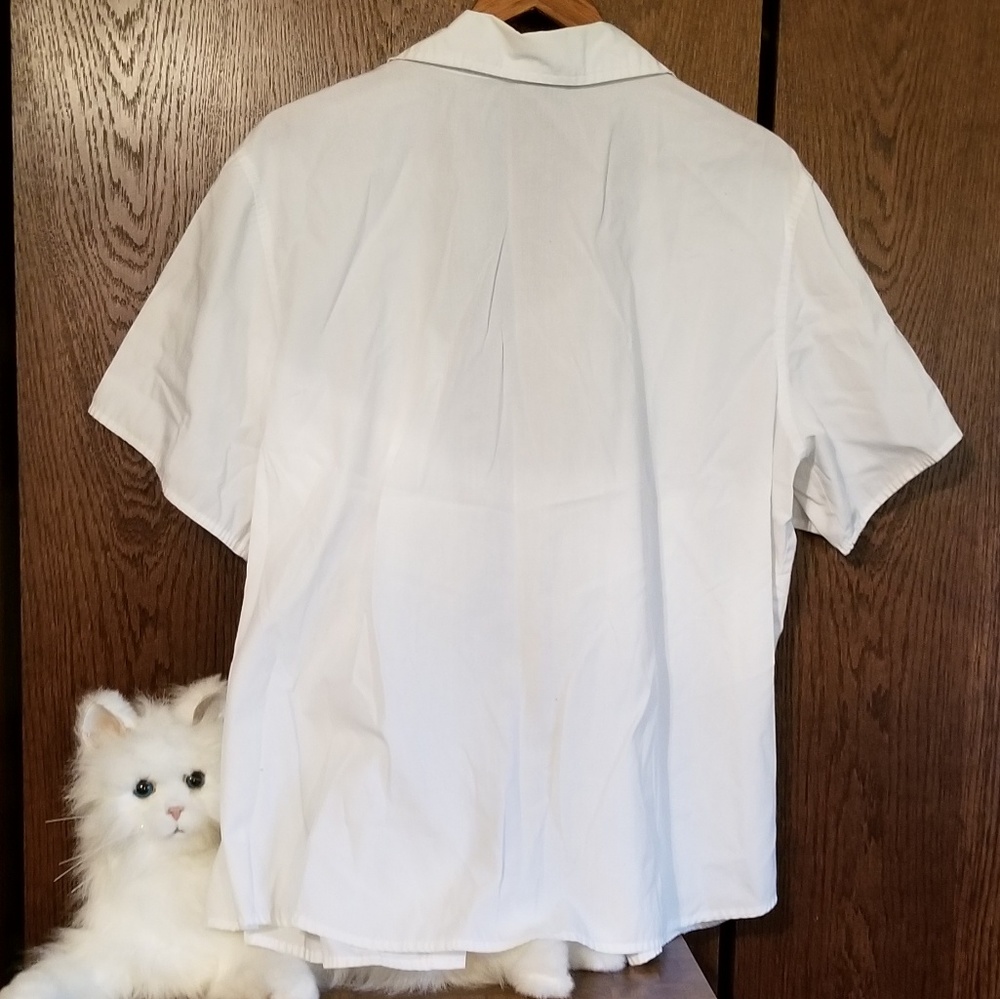 Basic Editions White Button Down Blouse - image 2